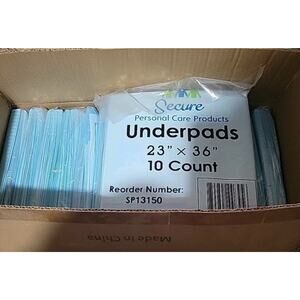 (QTY 150) Secure Personal Care Underpads 23" X 36" SP13150 15 packs of 10